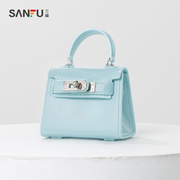 

sanfu handbag 2021 new summer colorful jelly series profile satchel women's bag 438482