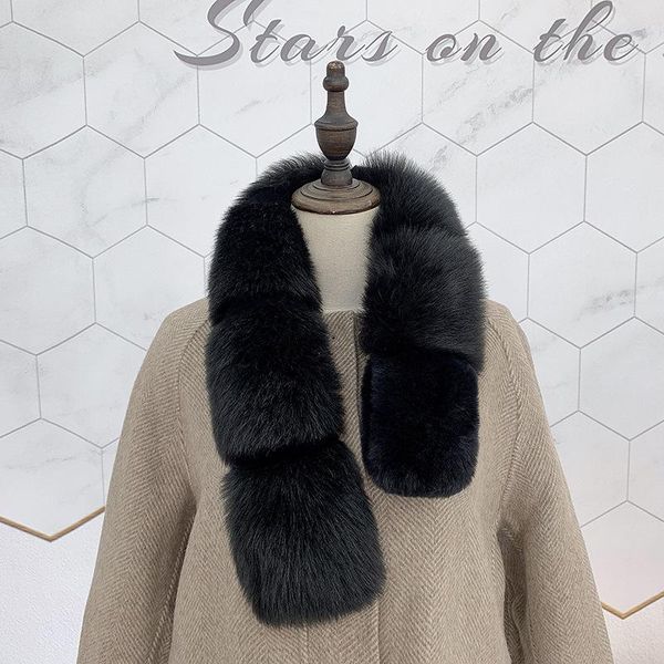 

scarves women luxury fashion fake fur scarf 80*14cm handy fluffy faux collar crossed neck warmer wraps grey black muffler, Blue;gray