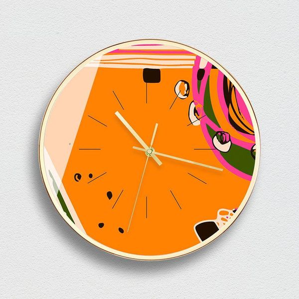 

wall clocks simple european clock novelty luxury creative silent abstract art round metal duvar saati watch for home 50wc
