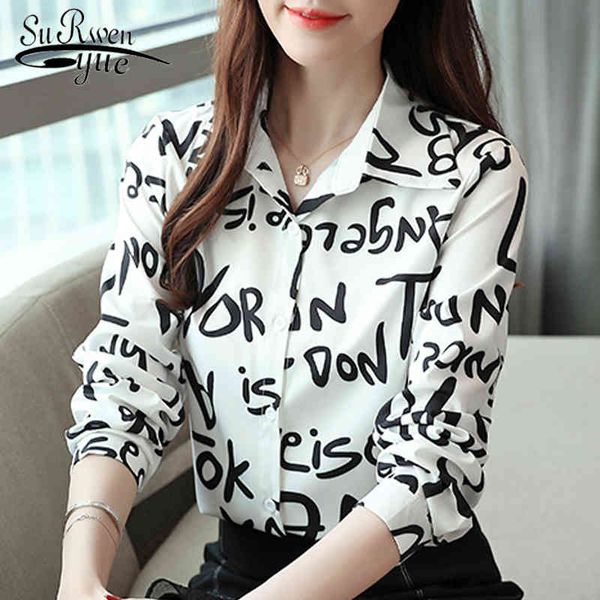 

blusas mujer de moda long sleeve chiffon blouse clothes womens and blouses blusa feminina shirts ladies 5495 50 210427, White