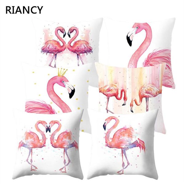 

cushion/decorative pillow flamingo pattern decorative cushions pillowcase polyester cushion cover throw sofa decoration pillowcover 40517-2