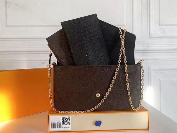 

new 3 pcs/set favorite shoulder bags pochette accessories women crossbody purse messenger bags handbags designer shoulder lady leather with