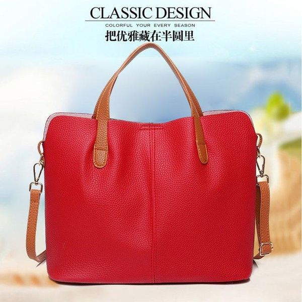 

evening bags solid color shoulder messenger bag large capacity litchi pattern handbags causal simple crossbody ladies fashion tote