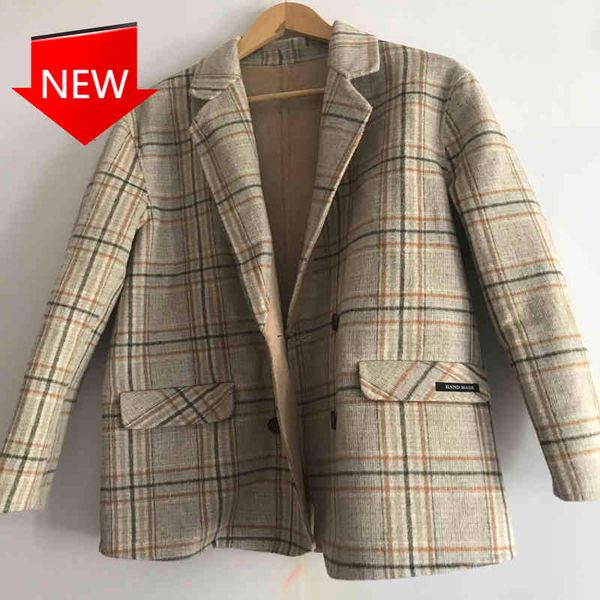 

jackets coat female winter woolen plaid, Black;brown