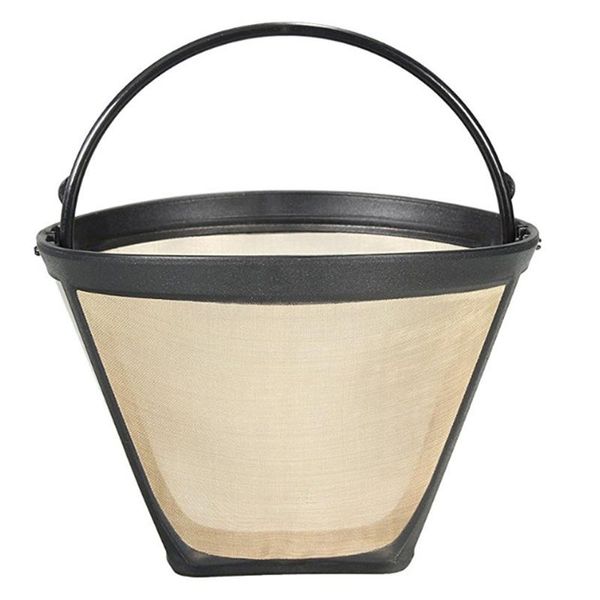

coffee filters 2pcs stainless steel filter size: 12.35cm * 5.8cm 8.5cm-black+brown
