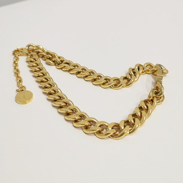 

new luxury designer jewelry women necklaces gold thick chain necklace with d pendant stainless steel bracelet necklace set fashion chain, Golden;silver