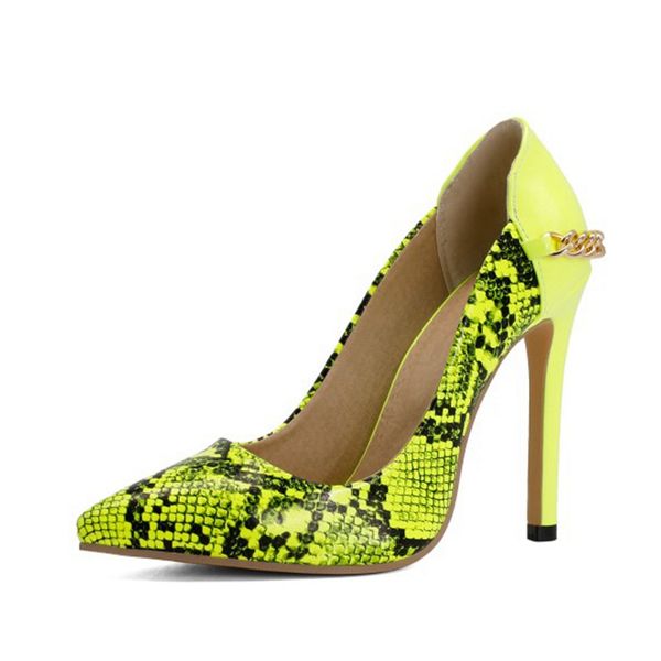 

plus size 33-50 women high heel shoes snake parent thin heel women pumps fashion party shoes women footwear, Black