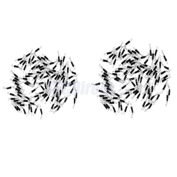 

200pcs fishing swivels line connector quick change rolling steel m l hooks