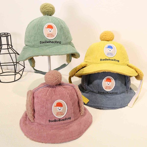 

children's autumn and winter boy fisherman's baby cute super cute girl personality hat, Yellow