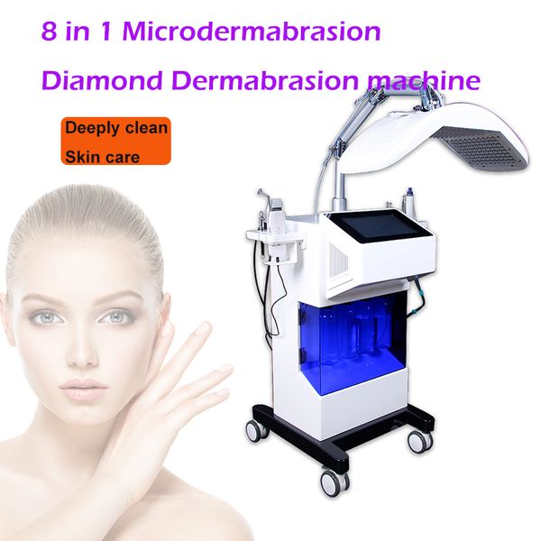 Entrega rápida Diamante Microdermoabrasão Facial Rejuvenescimento DermaaBrasion Vácuo Máquina PDT LED 7 Cor CE