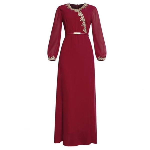 

casual dresses boho embroidery print long sleeve maxi dress women belt pleated large hem retro sundress wholesale drop, Black;gray