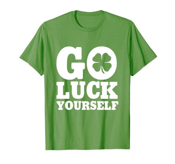 

men's t-shirts go luck yourself tshirt st. patrick's day tee, White;black