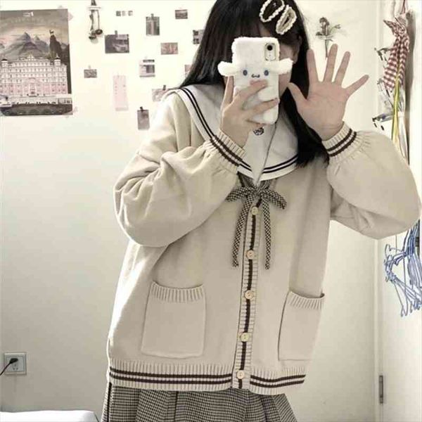 

japanese cardigan women clothing sweaters knitting jk sweet loose femme oversized clothes kawaii korean fashion, White;black