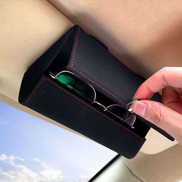 

colors car glasses case sun visor magnetic leather sunglasses holder organizer storage box universal 2021 other interior accessories