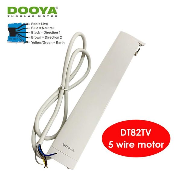 

smart home control dooya dt82tv 5 wire curtain motor 100-240v 50/60 hz,rs485/dry contact/rf433 control,silent for
