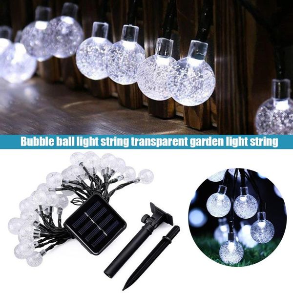 

strings solar light crystal ball 5m/7m/12m/ led string lights fairy garlands for christmas party outdoor decoration decor