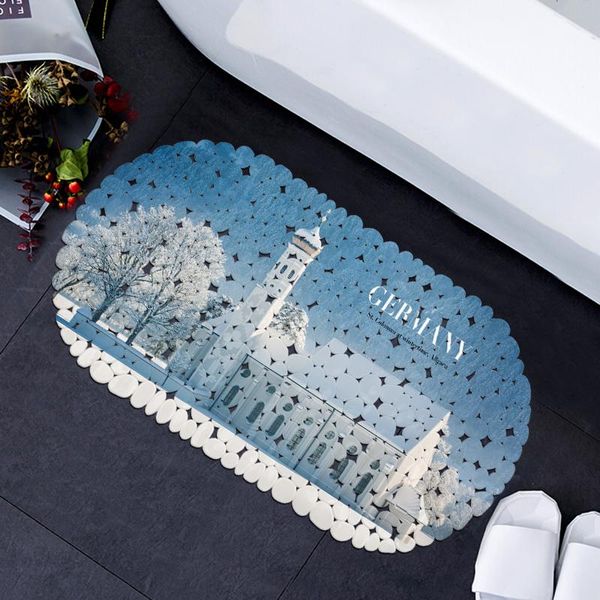 

bath mats pvc shower mat nonslip floor snow house anti-slip bathroom