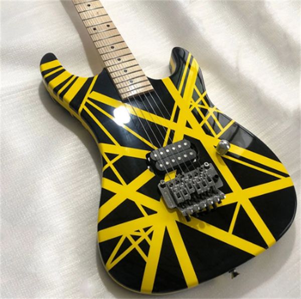 

2021 new 6-string electric guitar,professional musical instrument,yellow stripe,black paint,electronic instruments guitars guitarra