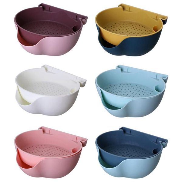 

lazy snack bowl plastic double-layer kitchen storage box fruit filter bowls