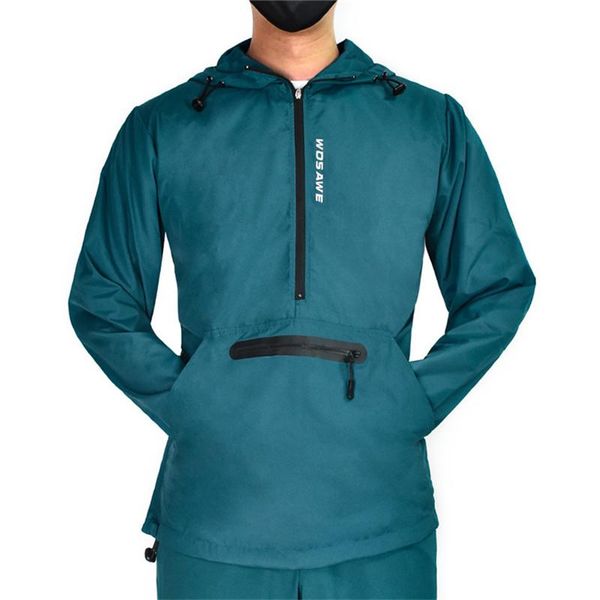 

racing jackets wosawe motorcycles hooded cycling caps front back storage pockets black rain repellent slim fit mtb bike windbreakers, Black;red