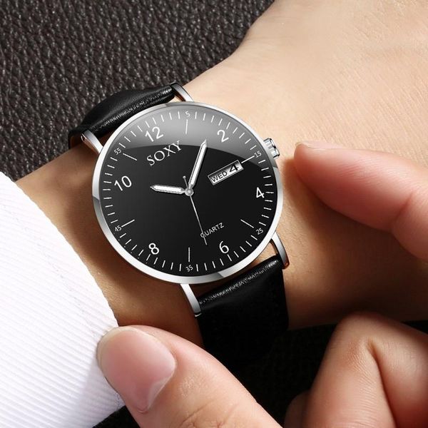 

wristwatches fashion luxury simple business watch man ultra slim case waterproof quartz wristwatch black leather strap men reloj hombre, Slivery;brown
