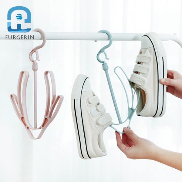 

hangers & racks furgerin plastic shoes drying rack hanging storage shelf shoe with 2 hooks socks for clothes save space