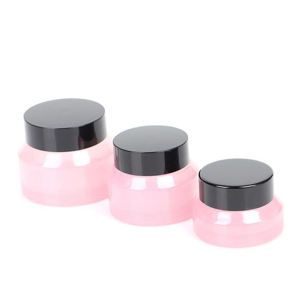 

storage bottles & jars 1pcs 15g/30g/50g empty amber green glass refillable travel face cream lotion vials cosmetic containers makeup jar pot
