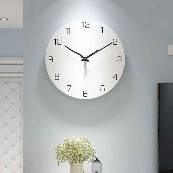 

wall clocks minimalist clock painting nordic living room 3d wooden white modern design zegar na sciane decor