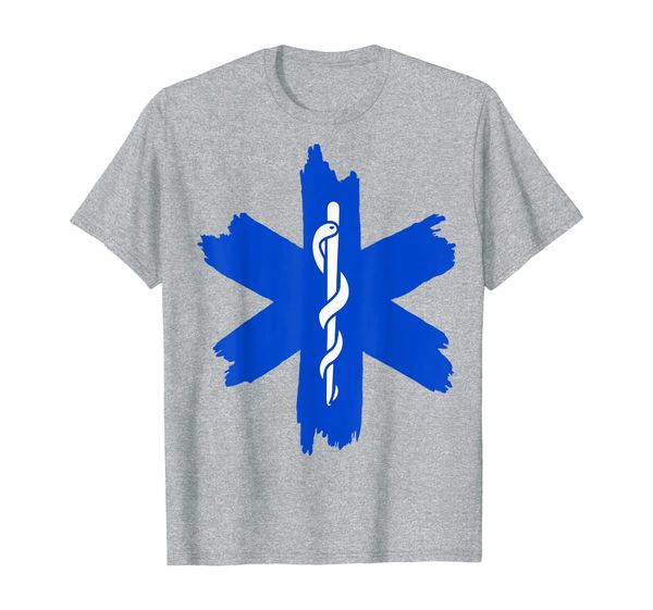 

star of life paint strokes paramedic gift national ems week t-shirt, White;black