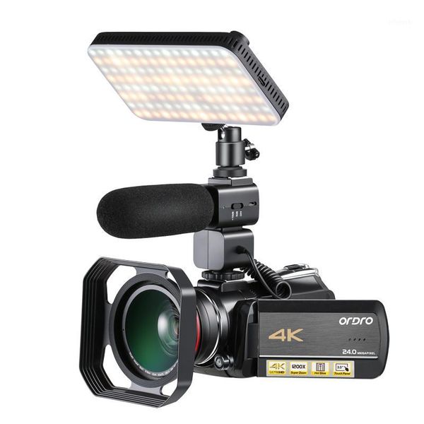 Ordro AC5 Videocamera 4K Videocamera Full HD Vlog per YouTube IPS Touch Screen Zoom ottico 12X Filmadora1