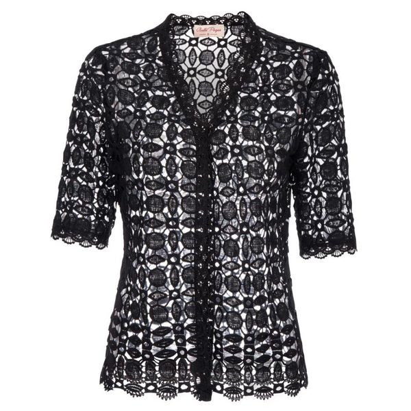 

women's jackets women jacket long sleeve black hollow lace fashion coat coats clothing, Black;brown