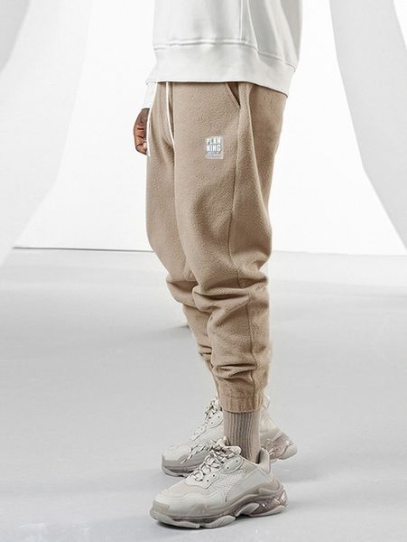 

men patched detail drawstring waist sweatpants y2qy#, Black