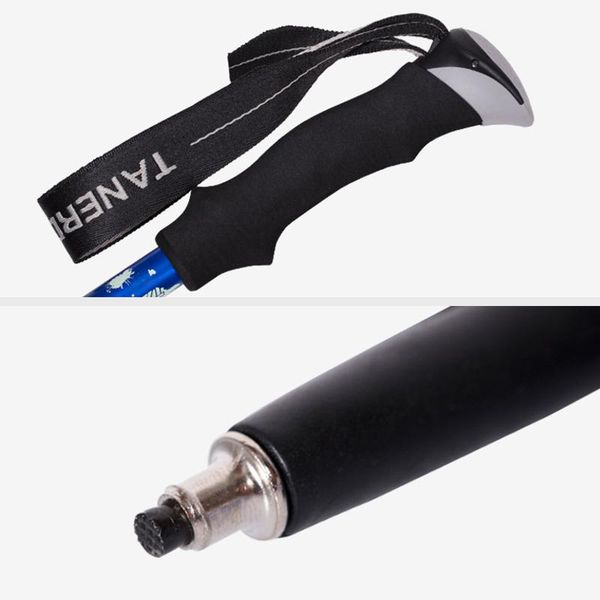 

trekking poles aluminium alloy hiking walking stick ultra-light 5 section adjustable alpenstock thj99