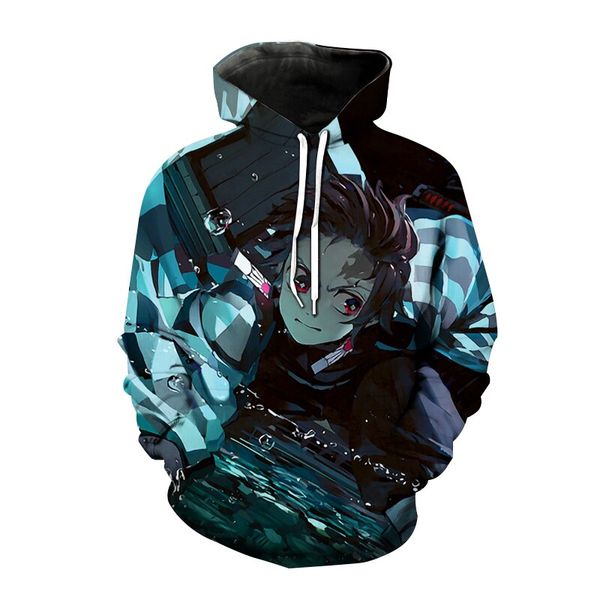 

purple demon slayer pattern men is a 3d printed hoodie visual impact party punk goth round neck kimetsu no yaiba oversized hoodie sweater, Black