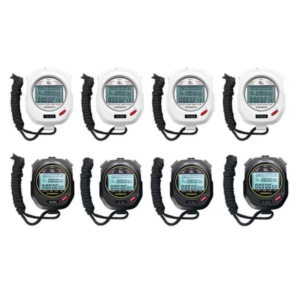 Portátil Handheld Digital LCD Stopwatch Stopwatch Cronograph Sports Professional Timer Counter com Strap 2021 Timers