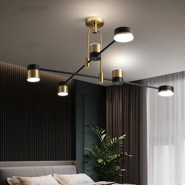 

pendant lamps modern black gold white long led ceiling suspended chandelier light for hall kitchen living room loft bedroom