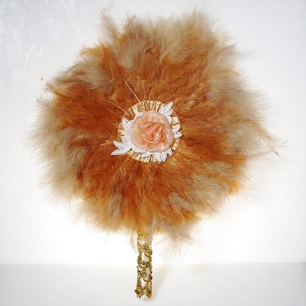 

wedding props color ostrich hair circle western style holding a feather fan party favor
