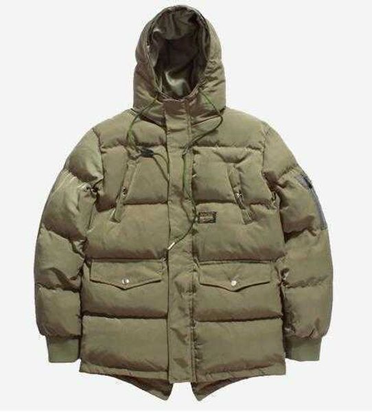 

mens brand designer winter down coat parkas male thick hooded jacket solid color windbreaker outerwear, Black