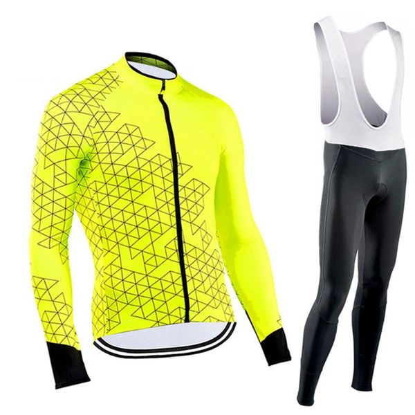 

racing sets men 2021 pro team long sleeve cycling jersey set bib pants ropa ciclismo bicycle clothing mtb bike uniform clothes, Black;blue