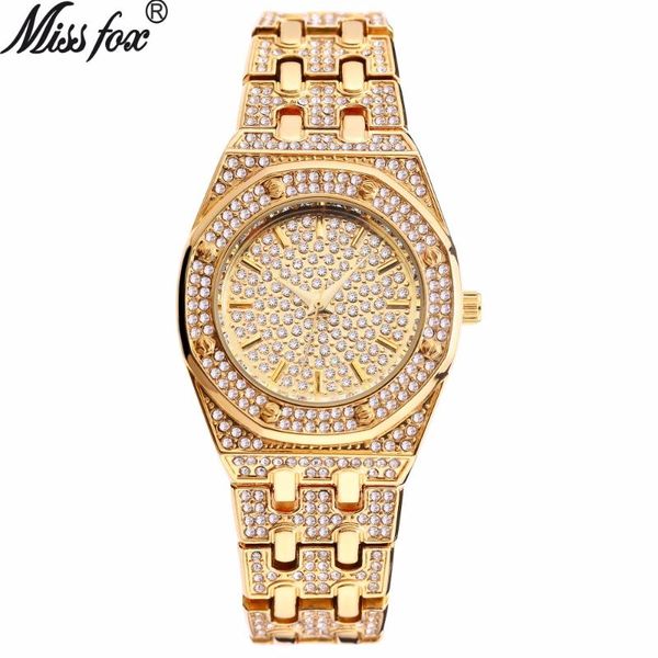 

wristwatches missfox ladies watch luxury gold waterproof stainless quartz wristwatch fashion casual gift for relojes para mujer, Slivery;brown