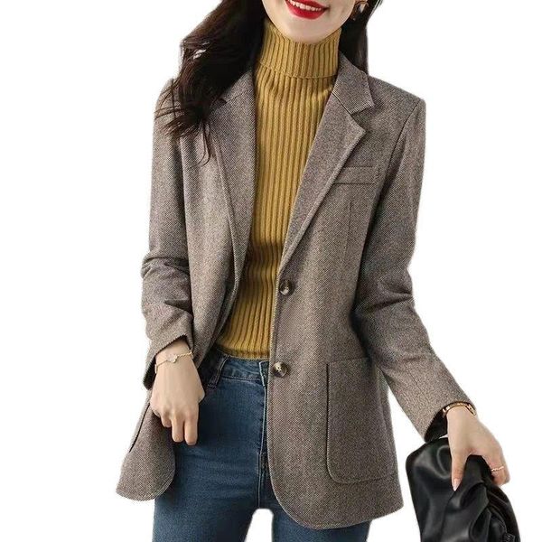 

women's suits & blazers women high sense gray loose slim suit jacket 2021 female autumn style korean casual temperament small coat a691, White;black