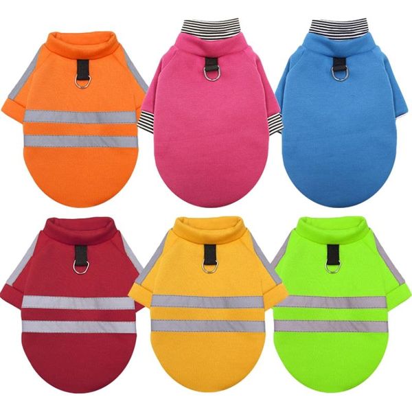 

dog apparel clothes reflective striped sweatshirt for small dogs costume clothing autumn winter keep warm pet coat