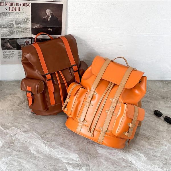 

backpack leather for men england trendy lapcomputer bag large capacity travel backpacks designer fashion bookbag luxury
