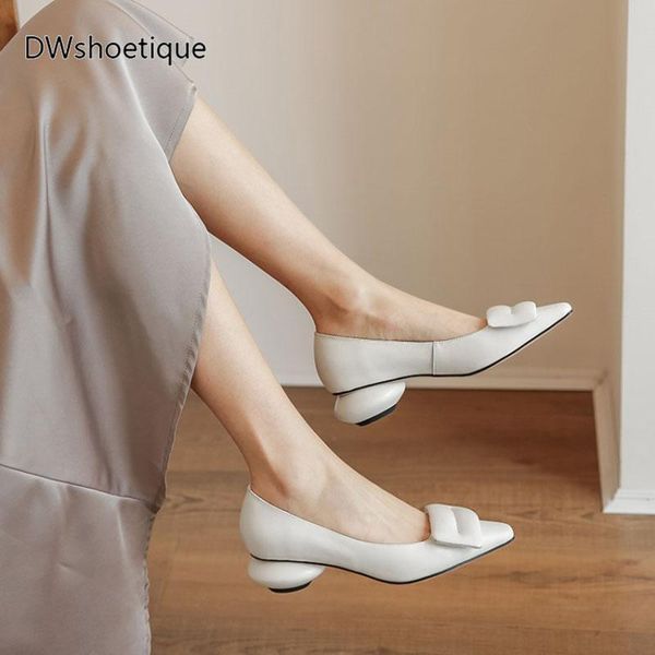 

dress shoes spring buckle genuine leather women block heel pumps, Black