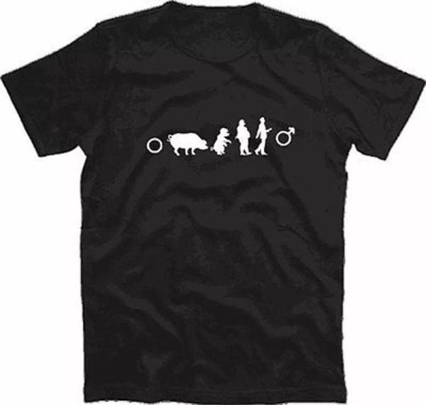 

standard edition from pig to man evolution funshirt t-shirt s-xxxl, White;black