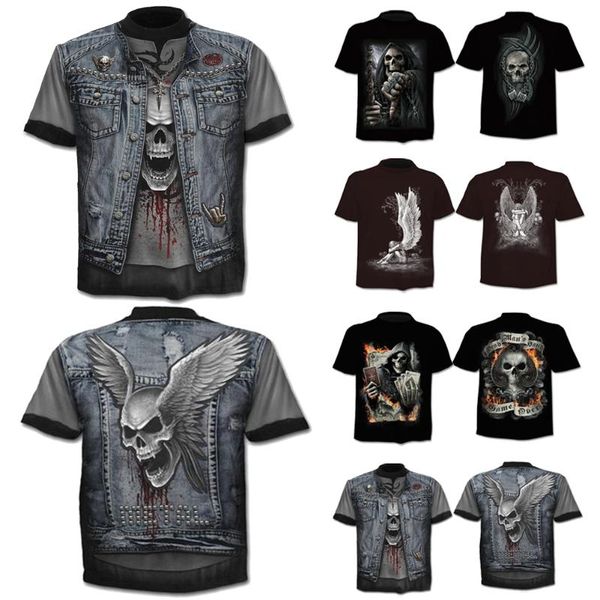 

men's t-shirts summer 2021 men 3d print t-shirt novelty short sleeve loose casual tees o-neck hip hop 3xl, White;black