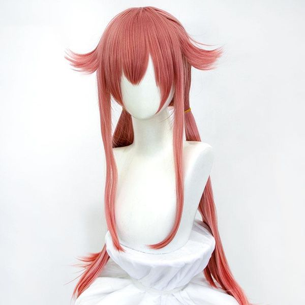 

synthetic wigs talang future diary cosplay smoke pink fake hair temperature soft, Black