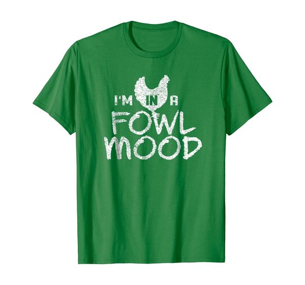 

i'm in a fowl mood chicken farmer humor t-shirt, White;black