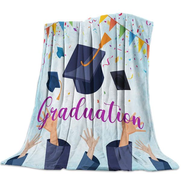 

Super Soft Throw Blanket Celebrate Graduation Season Summer Holiday Lightweight Decorative Fleece Blankets for Couch Bed Sofa