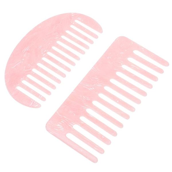 

hair brushes 2pcs teeth side combs french marble prints accessories, Silver